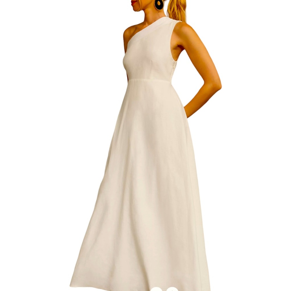 Farm Rio Boho One-Shoulder Smocked A-Line Maxi Dress Size Extra Small NWOT